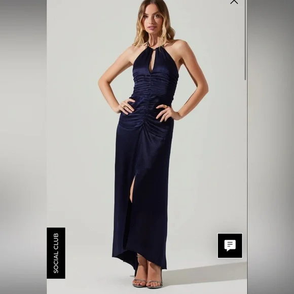 Astr | Dresses | Stella Ruched Halter Maxi Dress | Poshmark